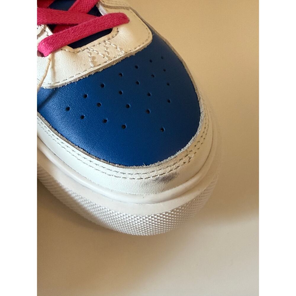 NWT Rebecca Minkoff Colorblock Leather Lace-Up Sneakers White/Pink/Blue Womens 6 - Picture 2 of 6